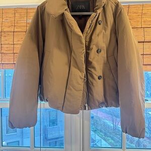 Zara Women's Brown Puffer Jacket
